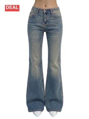 Flare Bell Bottom Jeans Wide Leg Stretchy Denim Pants